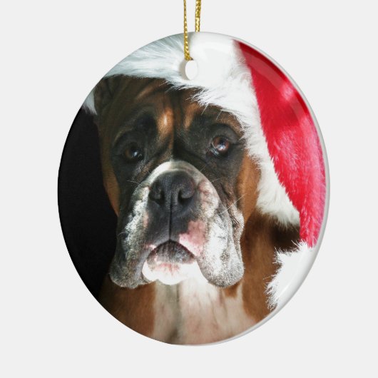 kerstboxer Dog Keramisch Ornament (Links)