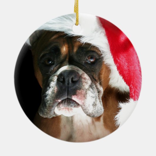 kerstboxer Dog Keramisch Ornament (Achterkant)