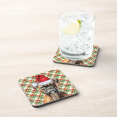 Kerstboxer Dog met Green Red Pset Holiday Bier Onderzetter (Rechterzijde)