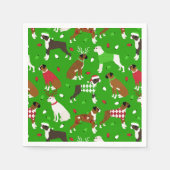 Kerstboxer Dog Napkins Servet (Voorkant)