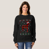 Kerstboxer Dog Santa Hat Ugly Xmas Sweater (Voorkant volledig)