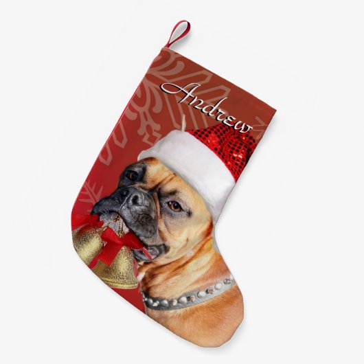 Kerstboxer-hond Kleine Kerstsok (Voorkant (Hangend))