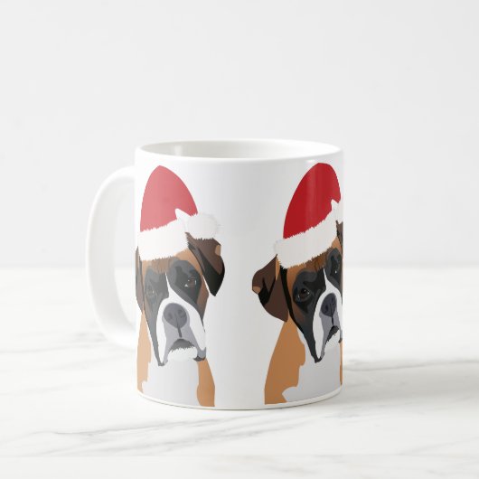 kerstboxer koffiemok (Voorkant links)