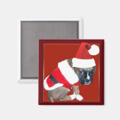 Kerstboxer puppy magneet (Voorkant / Achterkant)