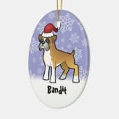 kerstboxer (voeg je huisdiernaam toe) keramisch ornament (Links)