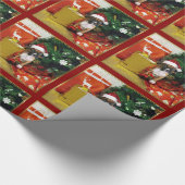 Kerstboxerpuppy wrapons papier (Hoek)