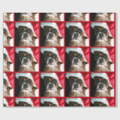 kerstboxershondpakpapier cadeaupapier (Vlak)