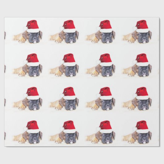 kerstboxershondpakpapier cadeaupapier (Vlak)