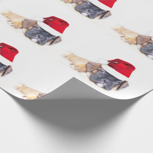 kerstboxershondpakpapier cadeaupapier (Hoek)