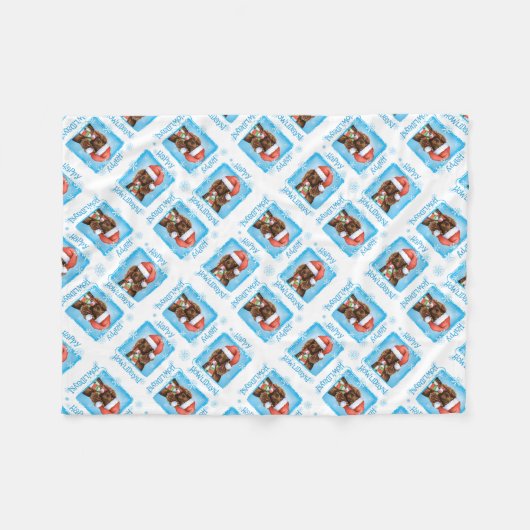 Kerstboykin-Spanjaard Fleece Deken (Voorkant (Horizontaal))