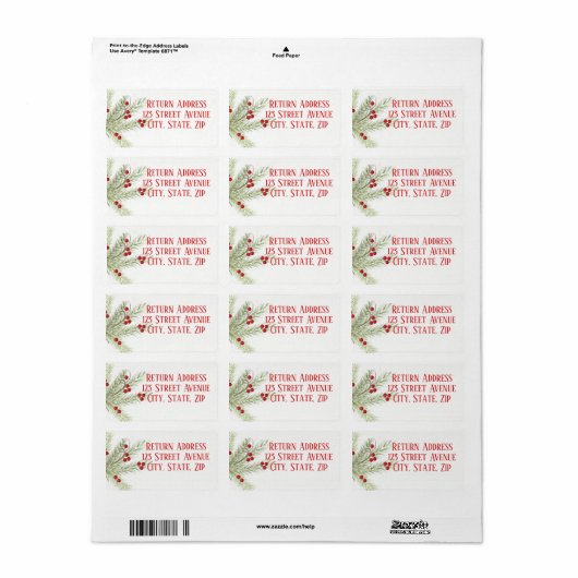 Kerstbranche feestdag - etiket (Full Sheet)