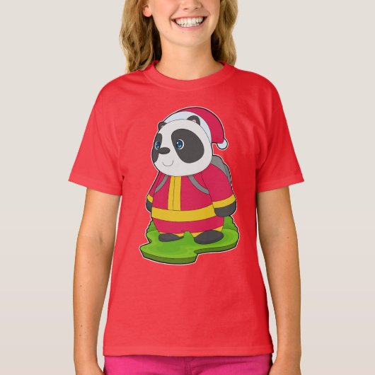 Kerstbrandweer Panda T-shirt (Voorkant)