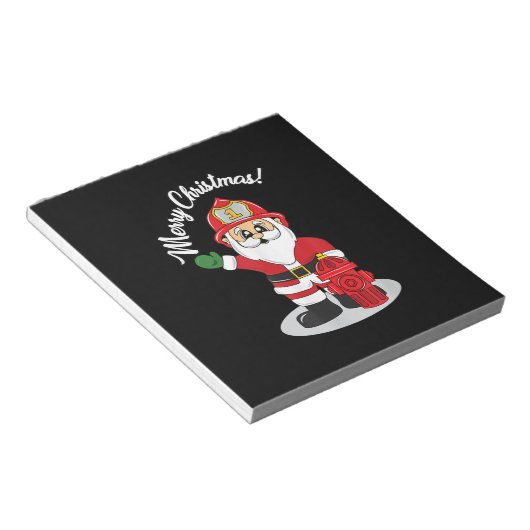 Kerstbrandweerman, Santa Winter Notitieblok (Schuin)