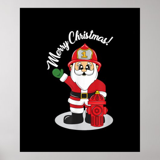 Kerstbrandweerman, Santa Winter Poster (Voorkant)