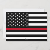 kerstbrandweerman Thin Red Line Flag Foto Feestdagenkaart (Achterkant)