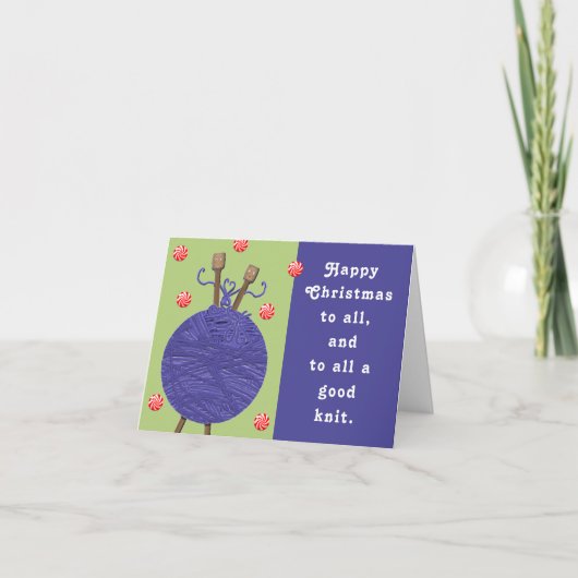 Kerstbreien Feestdagen Kaart (Voorkant)