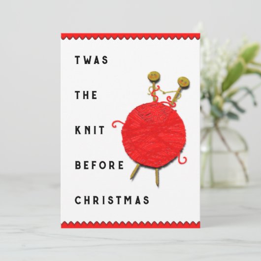 Kerstbreien Feestdagenkaart (Staand voorkant)