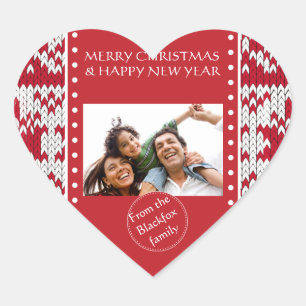 Kerstbreiwerk Hart Sticker