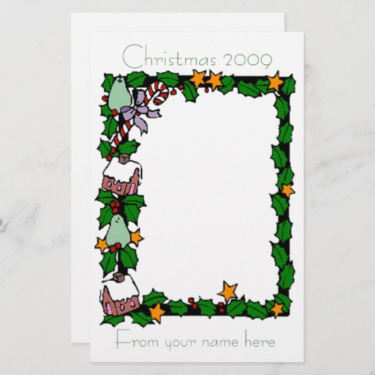 Kerstbrief 2009 briefpapier (Voorkant / Achterkant)