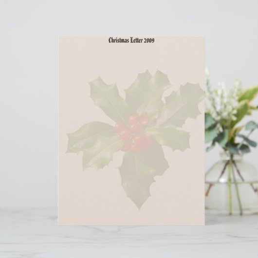 Kerstbrief 2009, Holly & Berries (Staand voorkant)