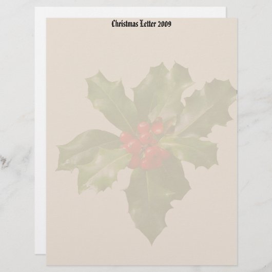 Kerstbrief 2009, Holly & Berries (Voorkant / Achterkant)