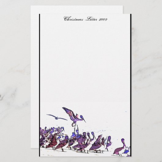 Kerstbrief 2009 voor Pelicans Briefpapier (Voorkant / Achterkant)