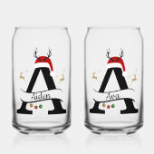 Kerstbrief A Initiaal – Festive Kerstontwerp Blikvorm Glas (Voorkant)