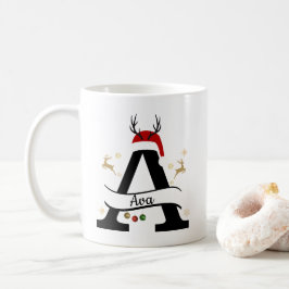Kerstbrief A Initiaal – Festive Kerstontwerp Koffiemok
