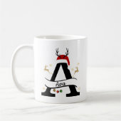 Kerstbrief A Initiaal – Festive Kerstontwerp Koffiemok (Links)