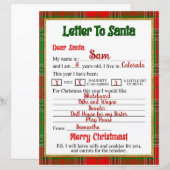 kerstbrief aan de kerstman (Voorkant / Achterkant)