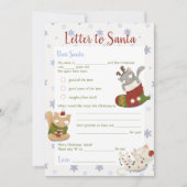 Kerstbrief aan de Sjabloon van Santa Claus Holiday Kaart (Voorkant)