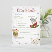 Kerstbrief aan de Sjabloon van Santa Claus Holiday Kaart (Staand voorkant)