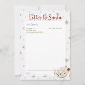 Kerstbrief aan kerstman Winter sjabloon Kaart (Voorkant)