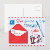 Kerstbrief aan Santa Claus Briefkaart (Voorkant / Achterkant)