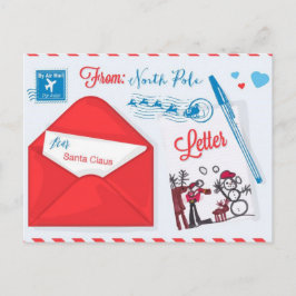 Kerstbrief aan Santa Claus Briefkaart