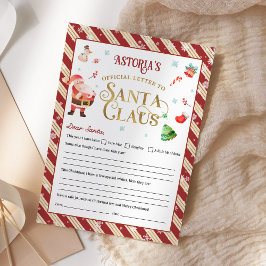 Kerstbrief aan Sinterklaas gepersonaliseerd Kaart