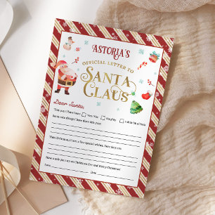 Kerstbrief aan Sinterklaas gepersonaliseerd Kaart