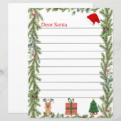Kerstbrief aan Sinterklaas pagina met dennenrand (Voorkant / Achterkant)