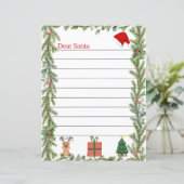 Kerstbrief aan Sinterklaas pagina met dennenrand (Staand voorkant)