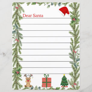 Kerstbrief aan Sinterklaas pagina met dennenrand