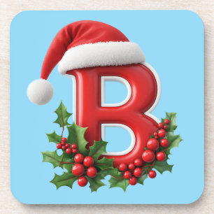 Kerstbrief B Versierd Met Santa Hoed Bier Onderzetter