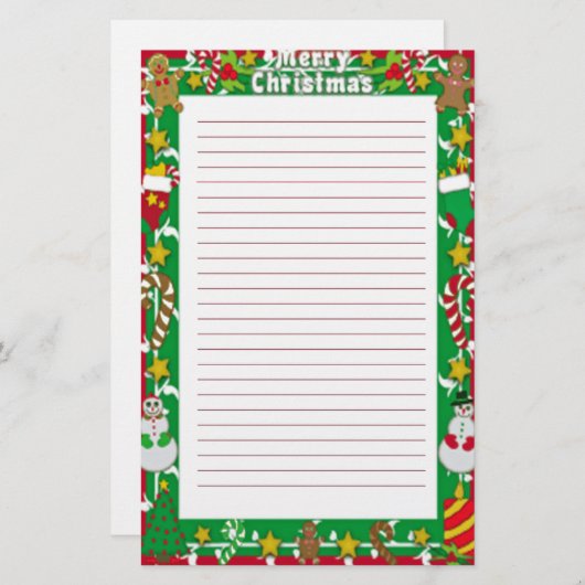 kerstbrief briefpapier (Voorkant / Achterkant)