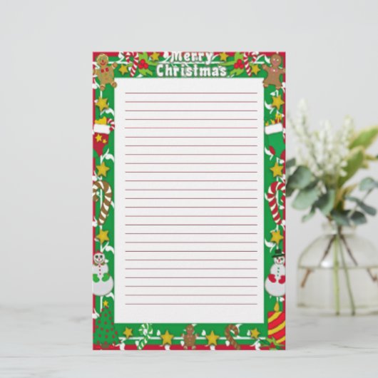 kerstbrief briefpapier (Staand voorkant)