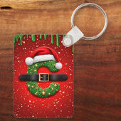 Kerstbrief C Met Kerstkrans Decoratie 🎁 Sleutelhanger (Achterkant)