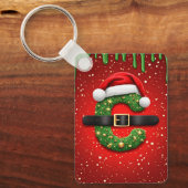 Kerstbrief C Met Kerstkrans Decoratie 🎁 Sleutelhanger (Voorkant)