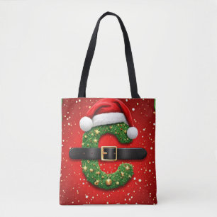 Kerstbrief C Met Kerstkrans Decoratie Tote Bag