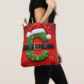 Kerstbrief C Met Kerstkrans Decoratie Tote Bag (Dichtbij)
