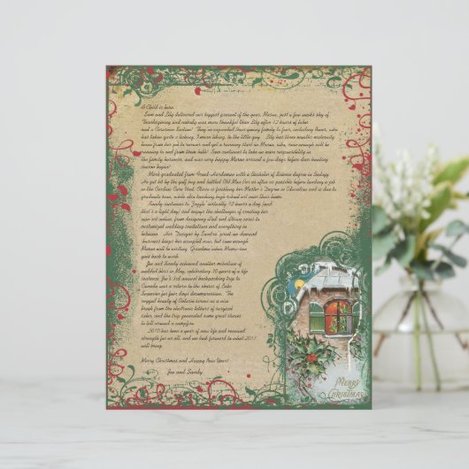  kerstbrief Cottage Winter Scene (Staand voorkant)