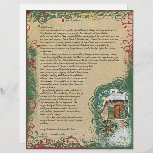  kerstbrief Cottage Winter Scene (Voorkant / Achterkant)