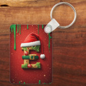 Kerstbrief E Met Kerstkrans Decoratie 🎅 Sleutelhanger (Achterkant)